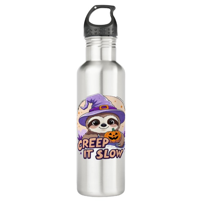 Cute Sloth Halloween Shirt � Funny Creep It Slow W 710 Ml Water Bottle (Front)