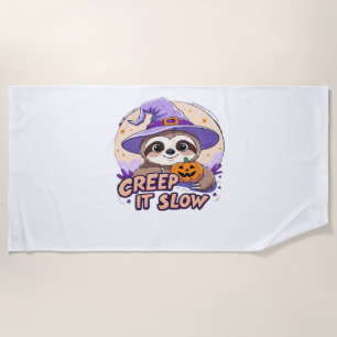 Cute Sloth Halloween Shirt � Funny Creep It Slow W Beach Towel