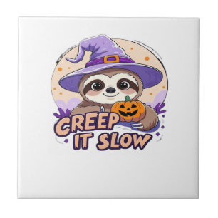 Cute Sloth Halloween Shirt � Funny Creep It Slow W Tile