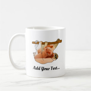 Cute Sloth Hanging In   Add your Photo and Text Coffee Mug