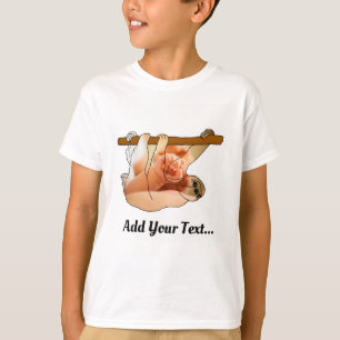 Cute Sloth Hanging In Add your Photo and Text T- T-Shirt