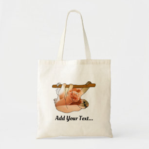 Cute Sloth Hanging In Add your Photo and Text Tote Bag