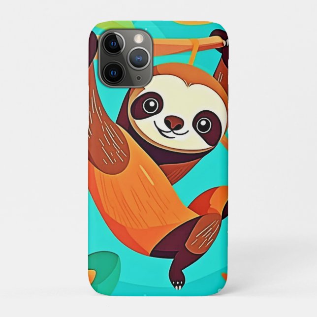 Cute Sloth Hanging in Jungle Case-Mate iPhone Case (Back)
