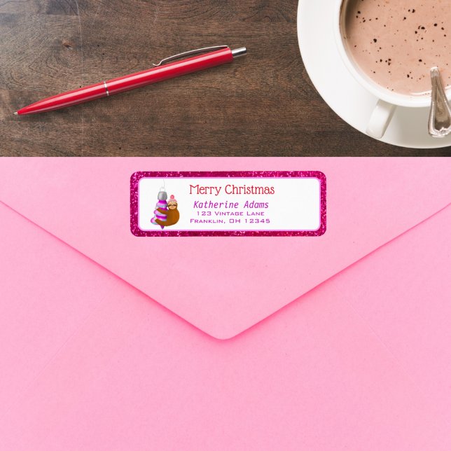 Cute Sloth Hanging On Ornament Merry Christmas (Creator Uploaded)