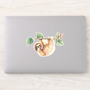 Cute Sloth Hanging Upside Down Watercolor