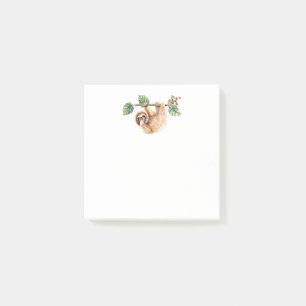 Cute Sloth Hanging Upside Down Watercolor Post-it Notes