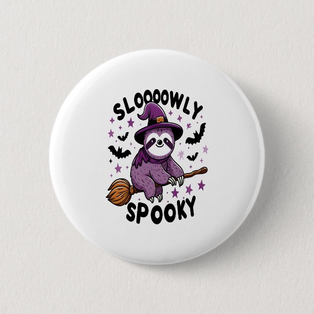 Cute Sloth Happy Halloween (2) 2 Inch Round Button (Front)