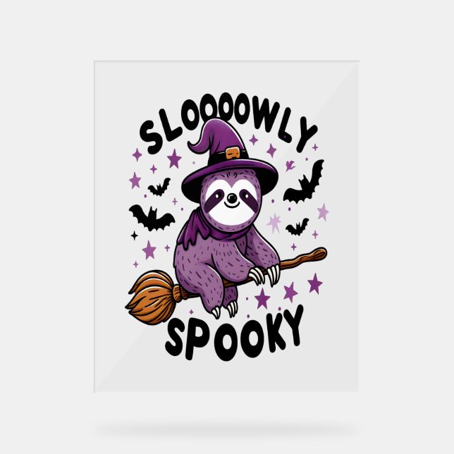 Cute Sloth Happy Halloween (2) Acrylic Sign (Front)