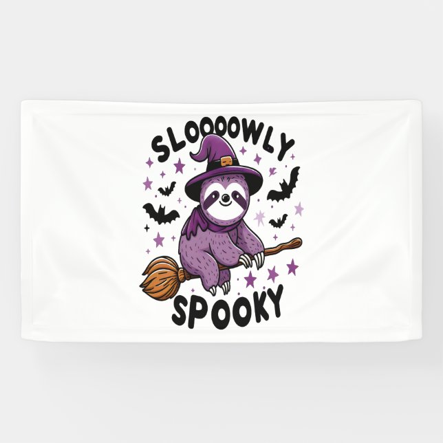 Cute Sloth Happy Halloween (2) Banner (Horizontal)