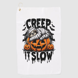 Cute Sloth Happy Halloween Golf Towel