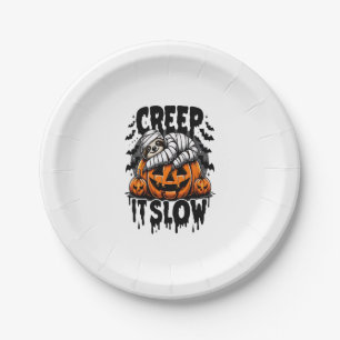 Cute Sloth Happy Halloween Paper Plate