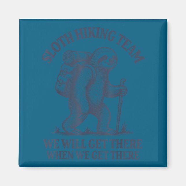 Cute Sloth Hiking Magnet (Front)
