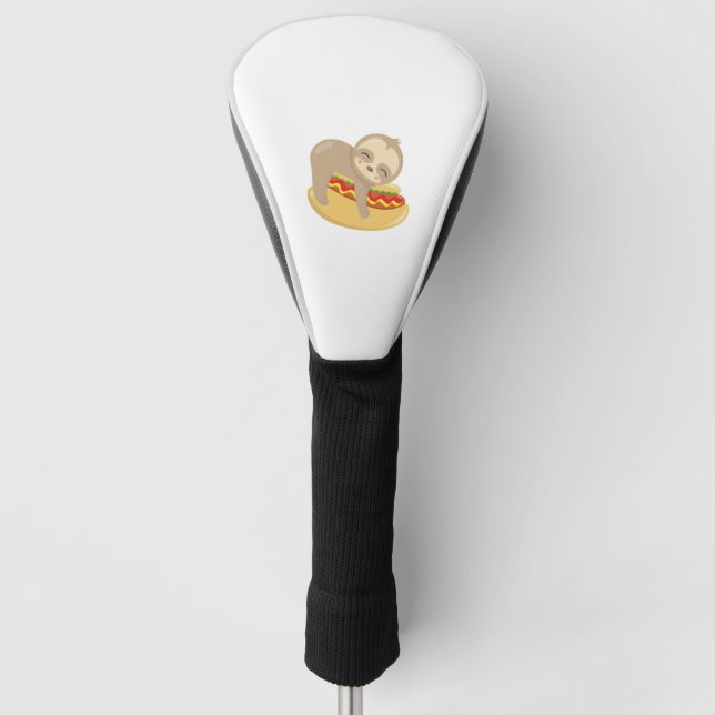 Cute Sloth Hot Dog  Golf Head Cover (Front)