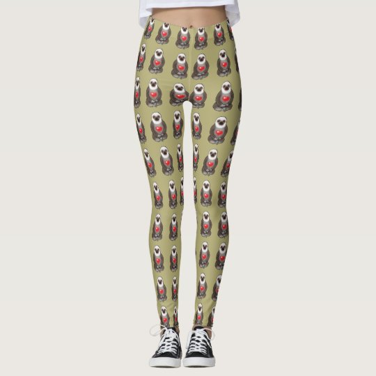 cute sloth in love leggings