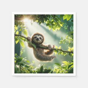 Cute Sloth In Sunbeams Napkin