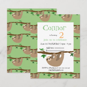 Cute Sloth, invitation à la fête d'anniversaire