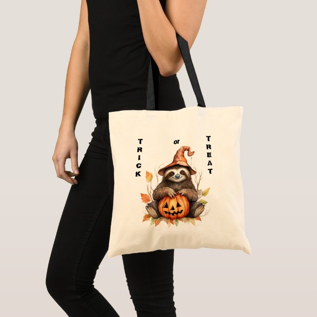 Cute Sloth Kids Trick or Treat Halloween Tote Bag (Front (Product))