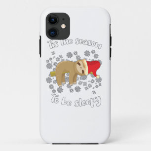 Cute Sloth Lazy Christmas Tis Season To Be Sleepy iPhone 11 Case