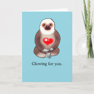Cute Sloth Love Card with Heart