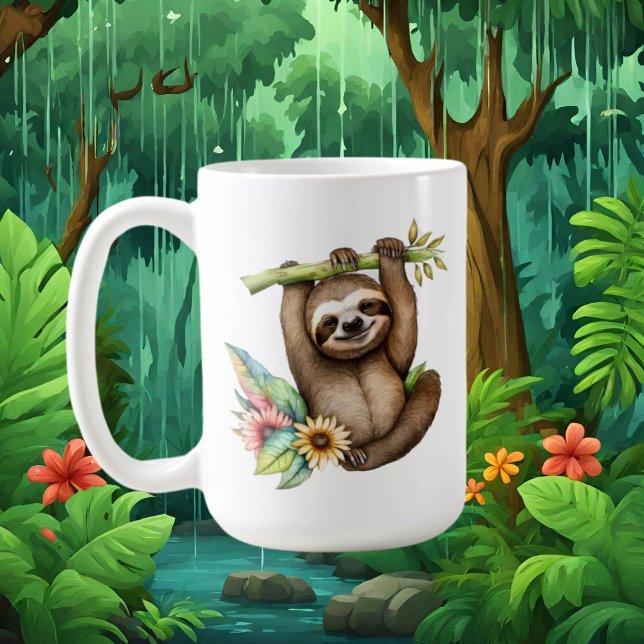 Cute sloth lovers add monogram  coffee mug (Creator Uploaded)