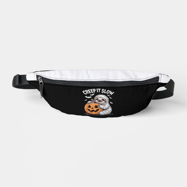 Cute Sloth Lovers Funny Halloween Pumpkin Essentia Fanny Pack (Front)
