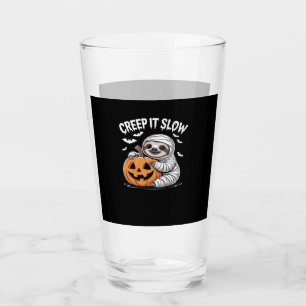Cute Sloth Lovers Funny Halloween Pumpkin Essentia Glass