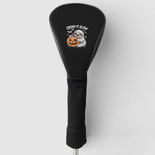 Cute Sloth Lovers Funny Halloween Pumpkin Essentia Golf Head Cover