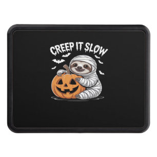 Cute Sloth Lovers Funny Halloween Pumpkin Essentia Trailer Hitch Cover