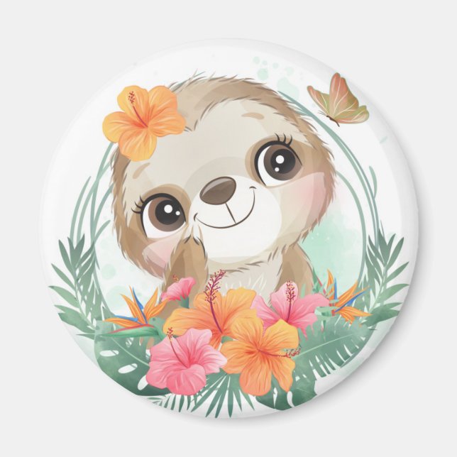 Cute Sloth Magnet (Front)