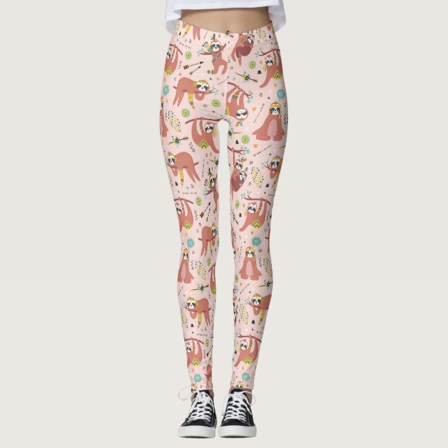 Cute Sloth Motif Leggings (Devant)