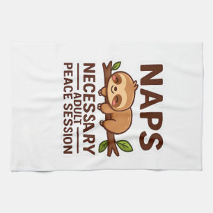 Cute Sloth Naps � Necessary Adult Peace Session Cl Kitchen Towel