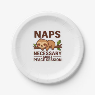 Cute Sloth Naps – Necessary Adult Peace Session Cl Paper Plate