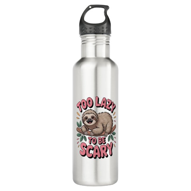 Cute Sloth on Branch with Playful 710 Ml Water Bottle (Front)