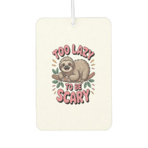 Cute Sloth on Branch with Playful Air Freshener