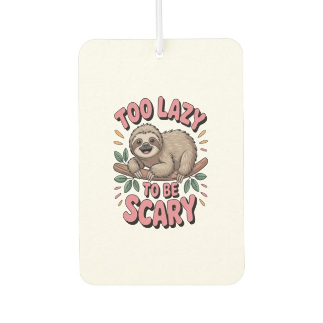 Cute Sloth on Branch with Playful Air Freshener (Front)