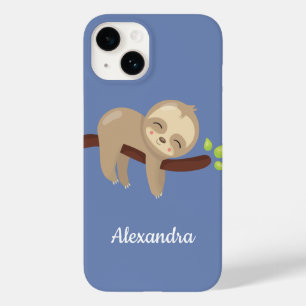 Cute Sloth on Tree Animal Illustration Case-Mate iPhone 14 Case