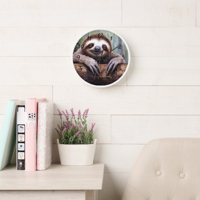 Cute Sloth on tree Clock (Reading Room)