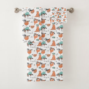 Cute Sloth Pattern Bath Towel Set