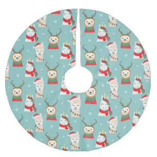 Cute Sloth Pattern  Brushed Polyester Tree Skirt