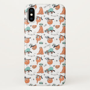Cute Sloth Pattern iPhone X Case