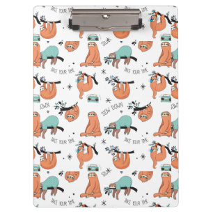 Cute Sloth Pattern Clipboard