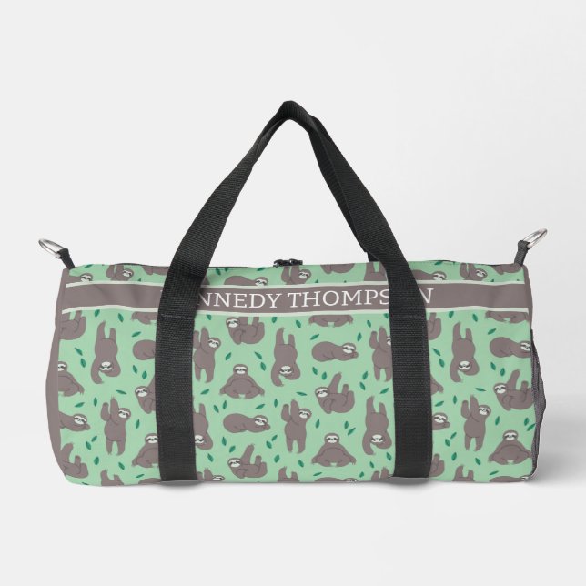 Cute Sloth Pattern Duffle Bag (Front)