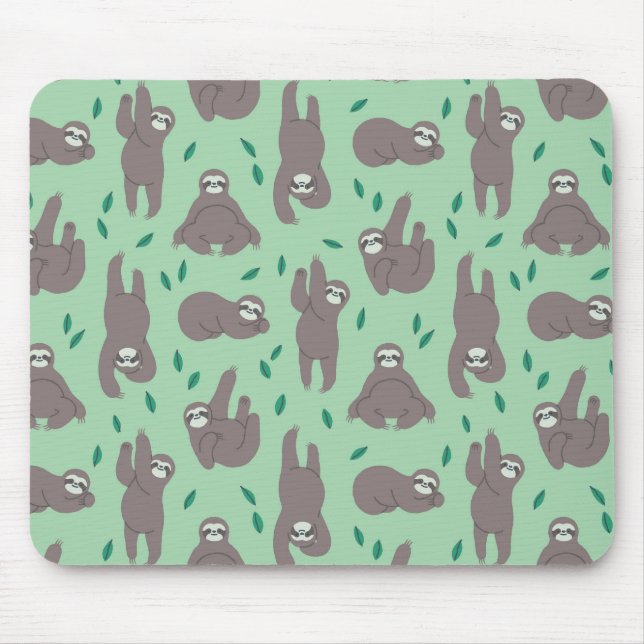 Cute Sloth Pattern Mouse Pad (Front)