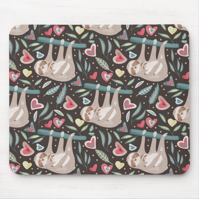 Cute Sloth Pattern Mouse Pad (Front)