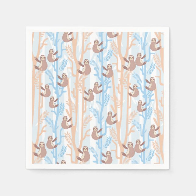 Cute Sloth Pattern Napkin (Front)