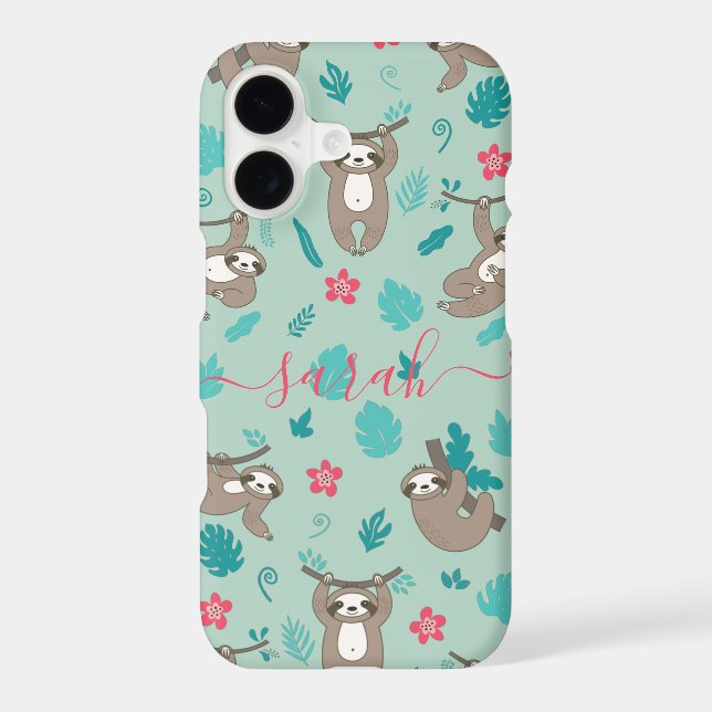 Cute Sloth Pattern Personalized Name   (Back)