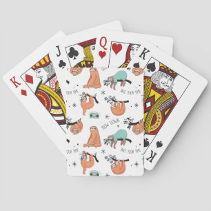 Cute Sloth Pattern Playing Cards