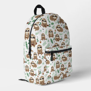 Cute Sloth Pattern Printed Backpack