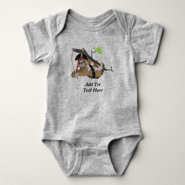 CUTE SLOTH Personalize. Baby Bodysuit (Front)