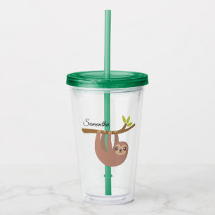 Cute Sloth Personalized Acrylic Tumbler